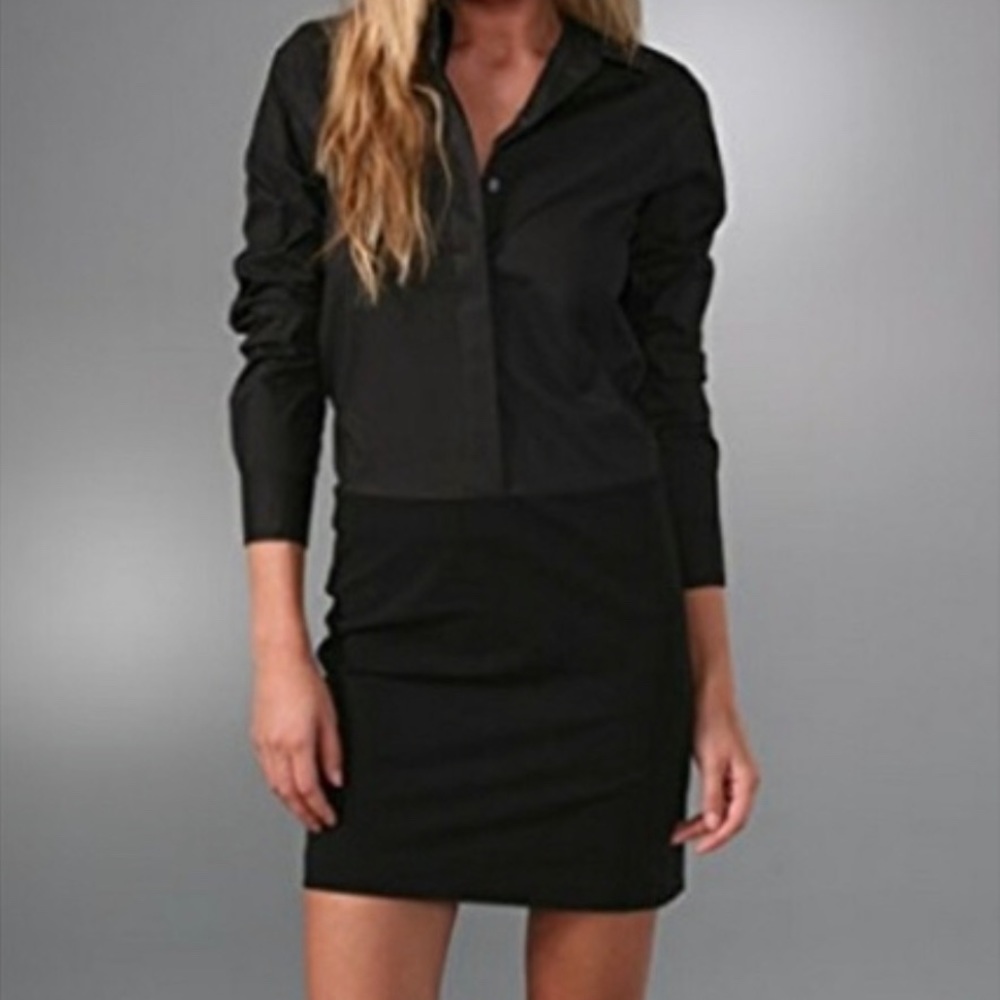 Theory | Women’s Shirt Dress | Size 6 | Color: Black / White